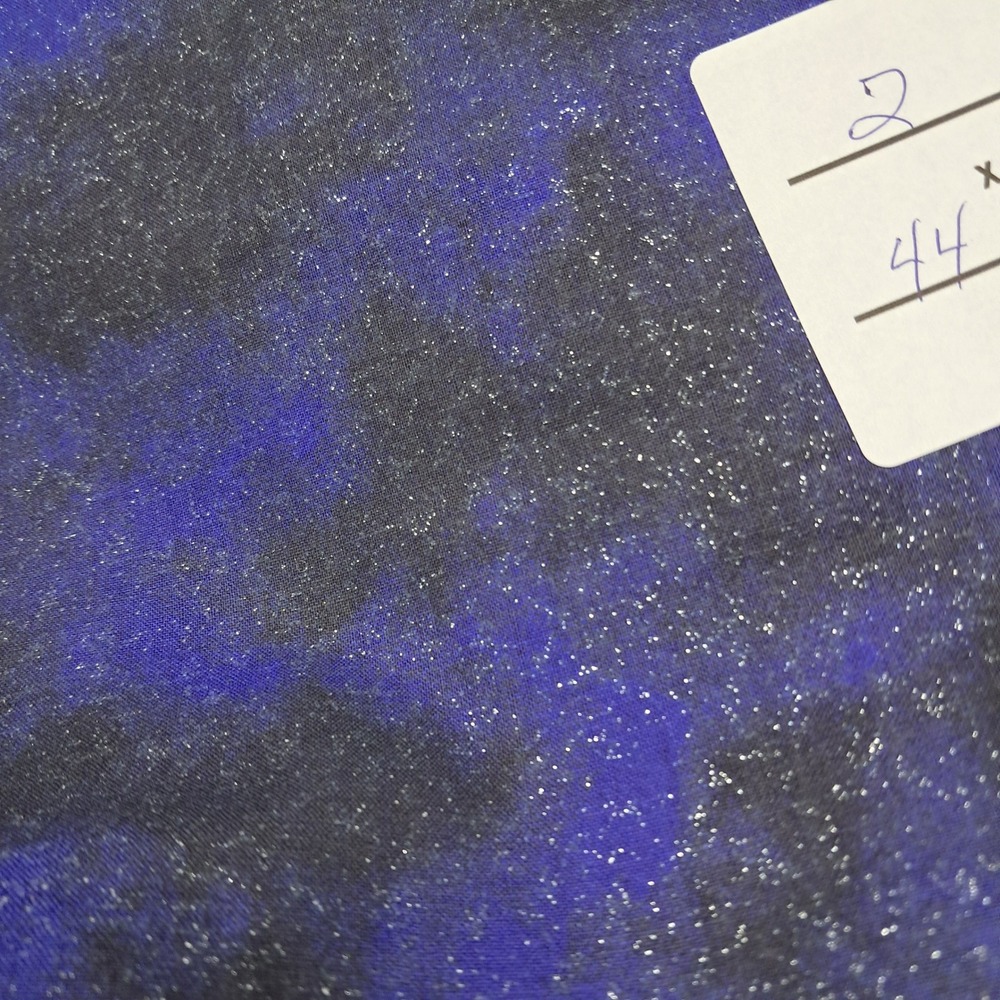 Blue Black Sparkle Fabric 2 Yards x‎ 44 Inches Sewing Material Crafting